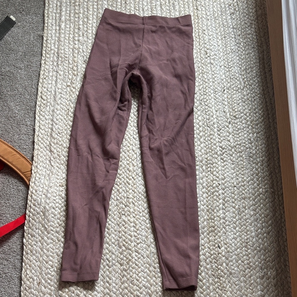 Women's Textured Brown Leggings